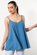 Τοπ τιραντάκι φαρδύ σε Μπλε - Silla Jo