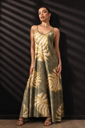 Maxi Relaxed Wide Dress in Green