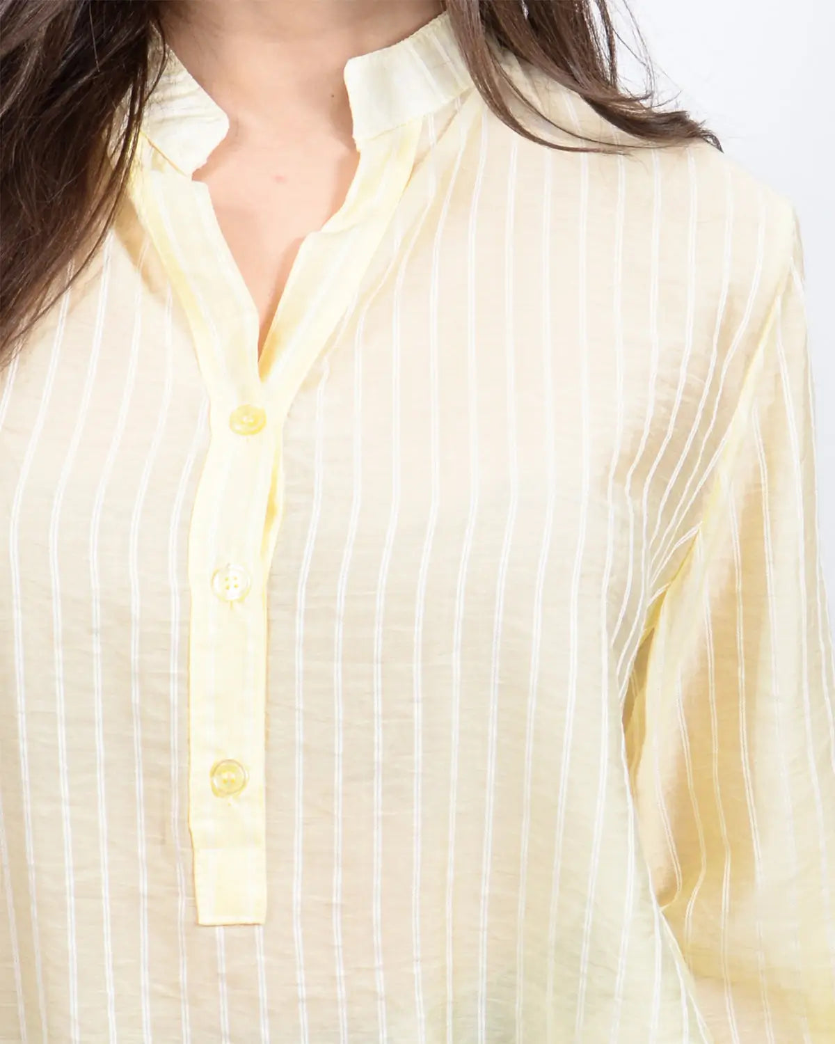 Γυναικεία κίτρινη ανοιξιάτικη τουνίκ με κεντητές ρίγες. Δωρεάν Μεταφορικά. Silla Jo