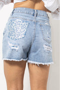 Jean shorts με ξέφτια σε Σιέλ - Silla Jo