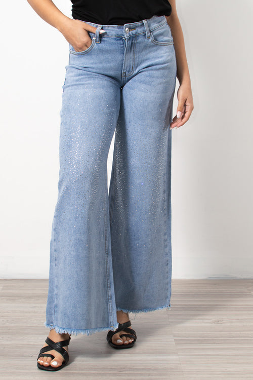 mid rise tzin wide leg me stras - Silla Jo