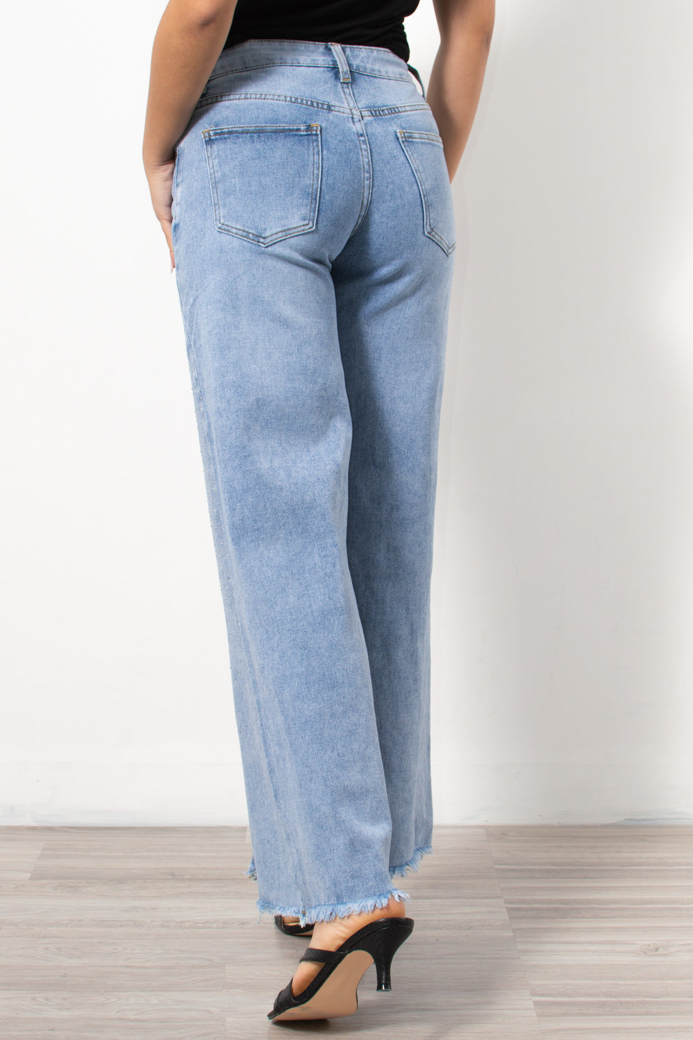 mid rise tzin wide leg me stras - Silla Jo