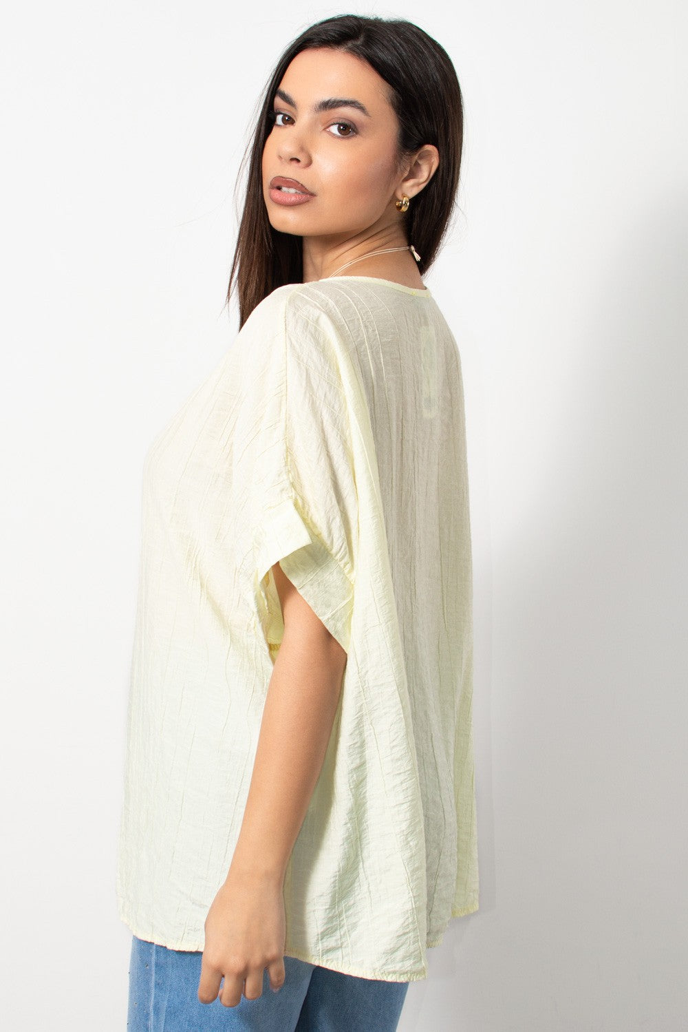 Μπλούζα κοντομάνικη plus size σε Κίτρινο | Silla Jo