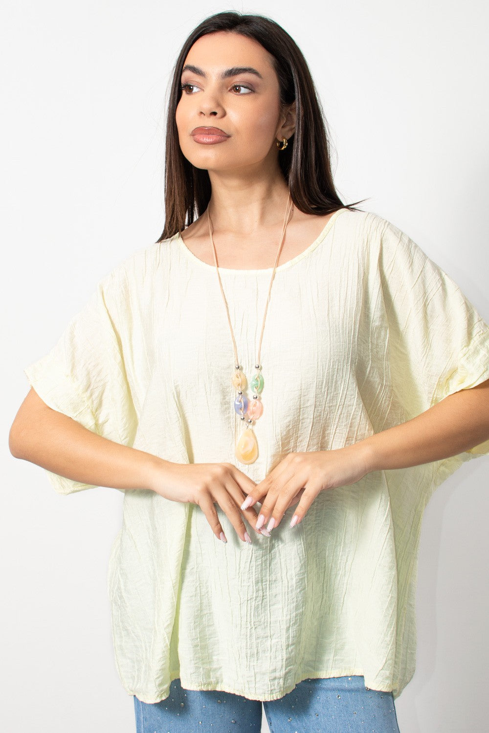 Μπλούζα κοντομάνικη plus size σε Κίτρινο | Silla Jo
