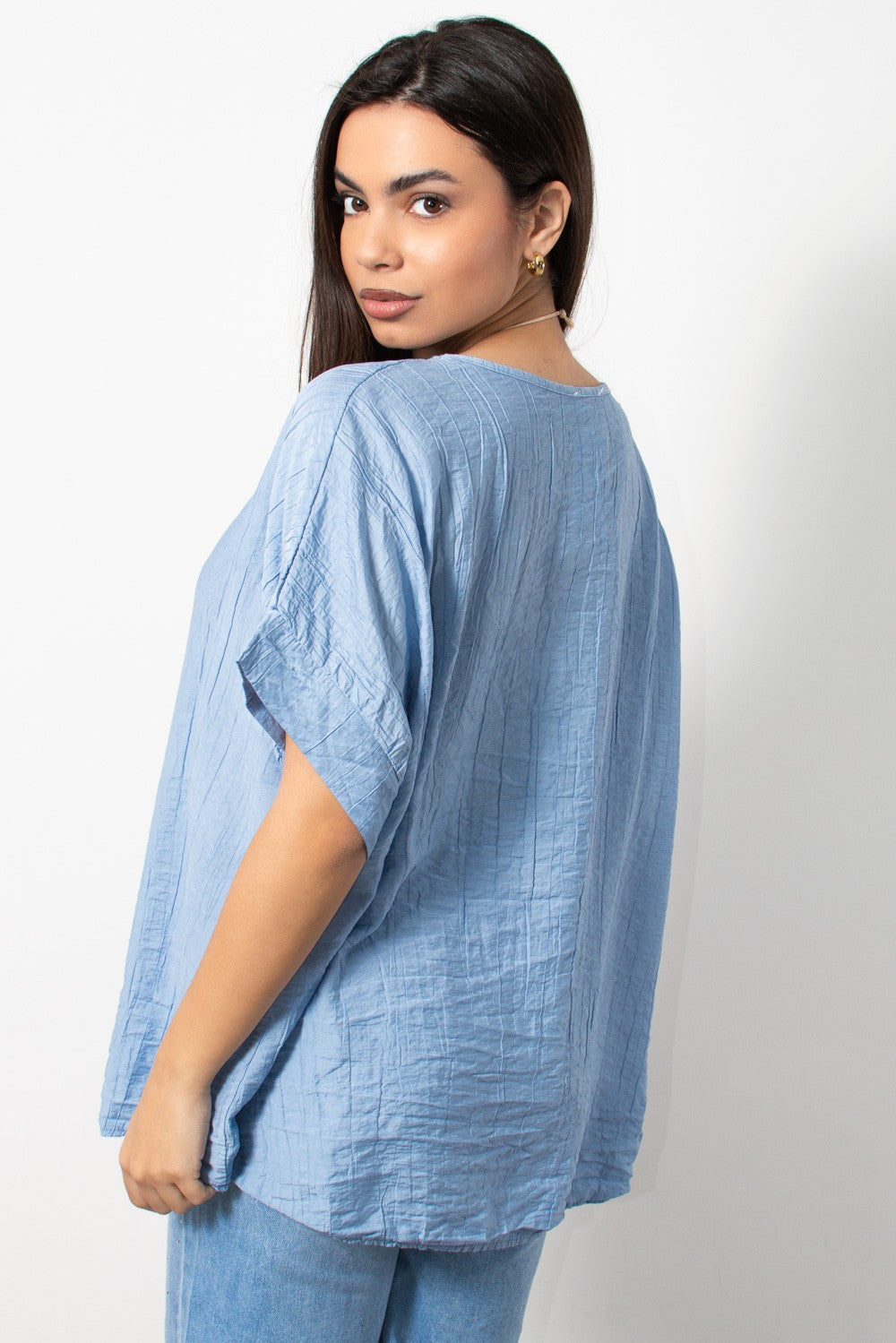 Μπλούζα κοντομάνικη plus size σε Μπλε | Silla Jo