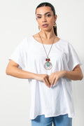 Μπλούζα μονόχρωμη oversized σε Λευκό - Silla Jo