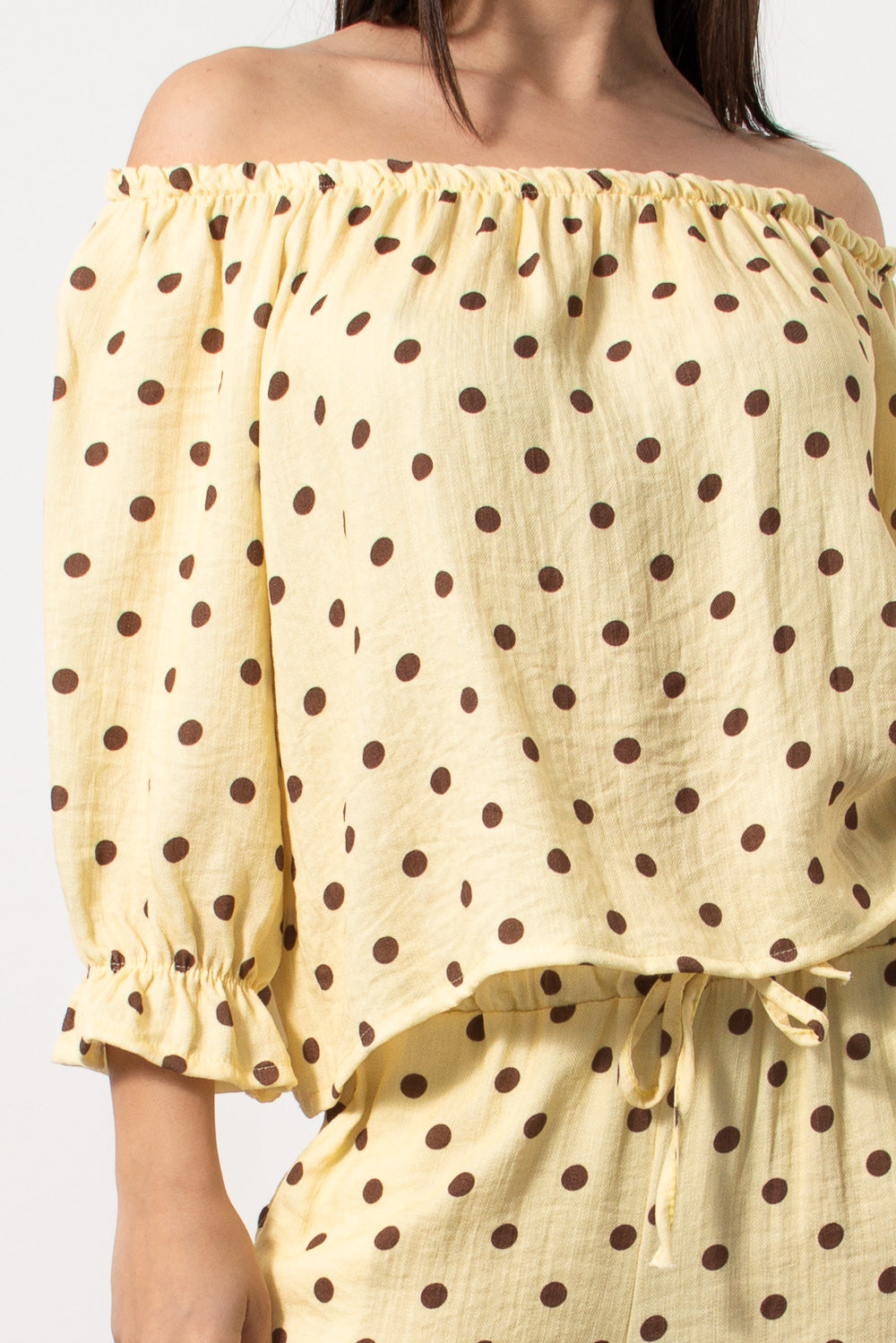 poua co ord set me pantelona kitrino - Silla Jo