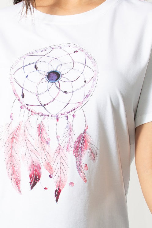 T-Shirt ονειροπαγίδα σε ροζ αποχρώσεις