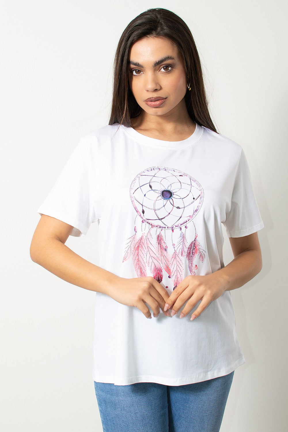 T-Shirt ονειροπαγίδα σε ροζ αποχρώσεις