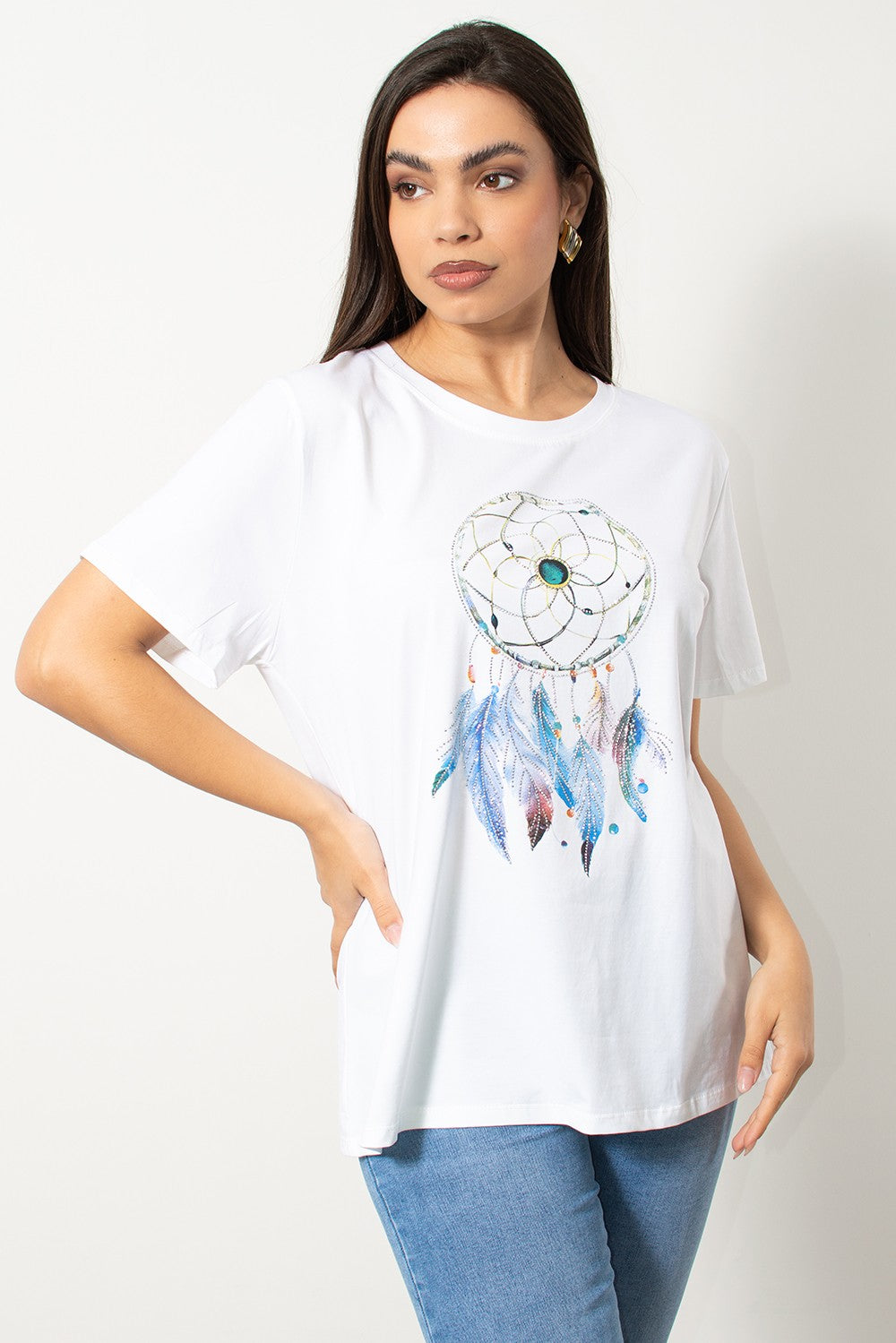 T-Shirt ονειροπαγίδα σε σιέλ αποχρώσεις