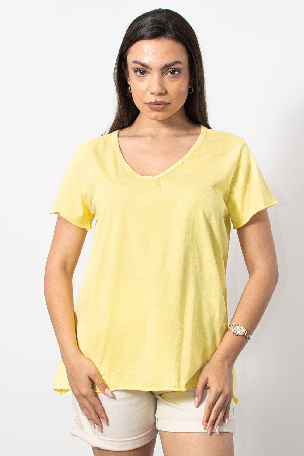 T-Shirt φλάμα βαμβακερό σε κίτρινο | Silla Jo