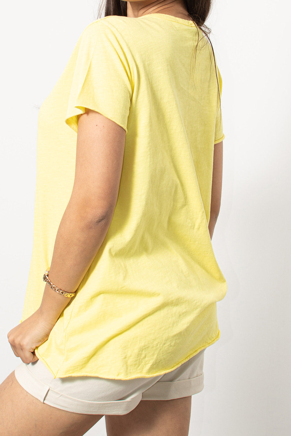 T-Shirt φλάμα βαμβακερό σε κίτρινο | Silla Jo