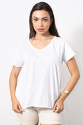 T-Shirt φλάμα βαμβακερό σε λευκό | Silla Jo