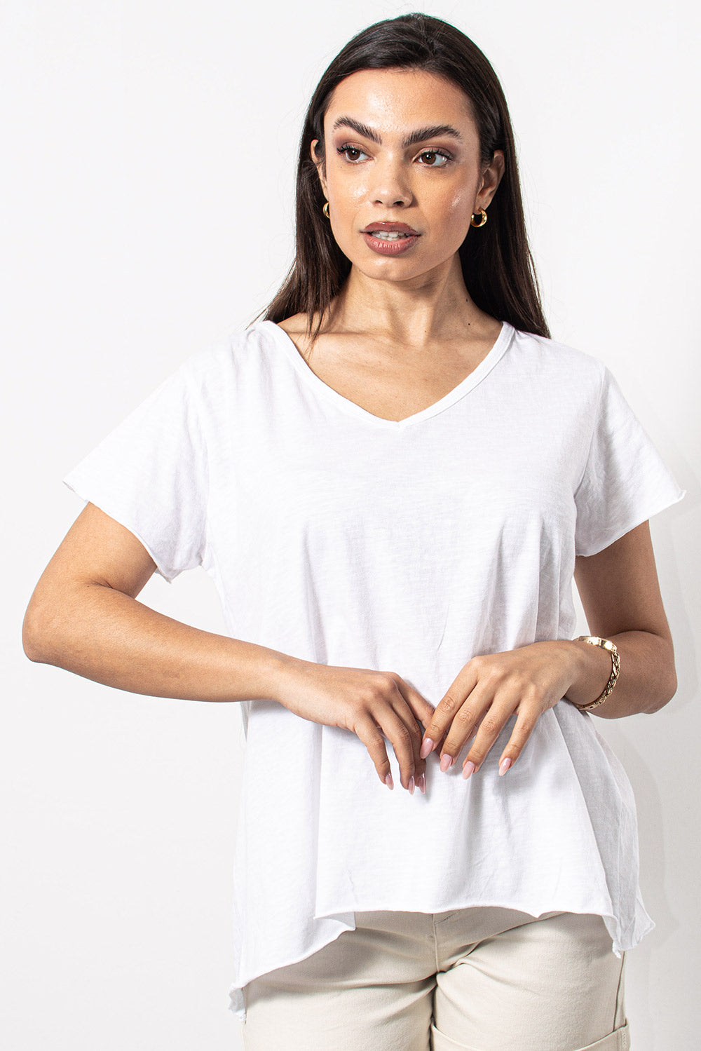 T-Shirt φλάμα βαμβακερό σε λευκό | Silla Jo
