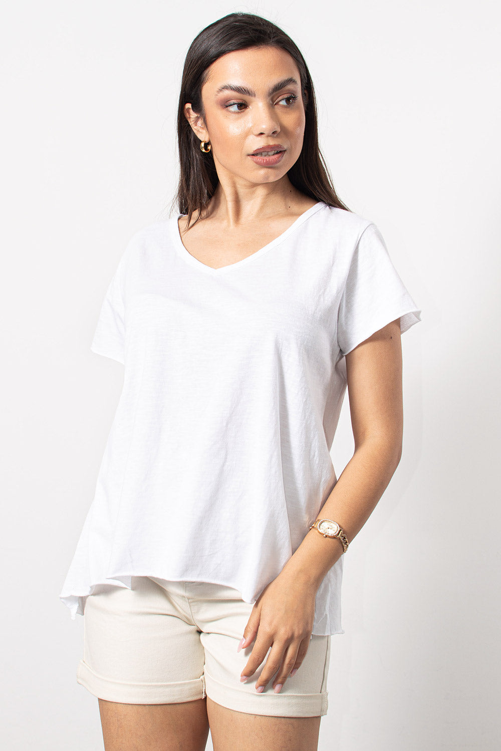 T-Shirt φλάμα βαμβακερό σε λευκό | Silla Jo