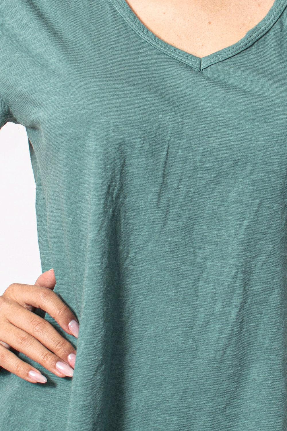 T-Shirt φλάμα βαμβακερό σε πετρόλ | Silla Jo