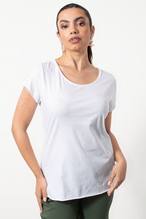 T-Shirt βαμβακερό φλάμα σε Λευκό | Silla Jo