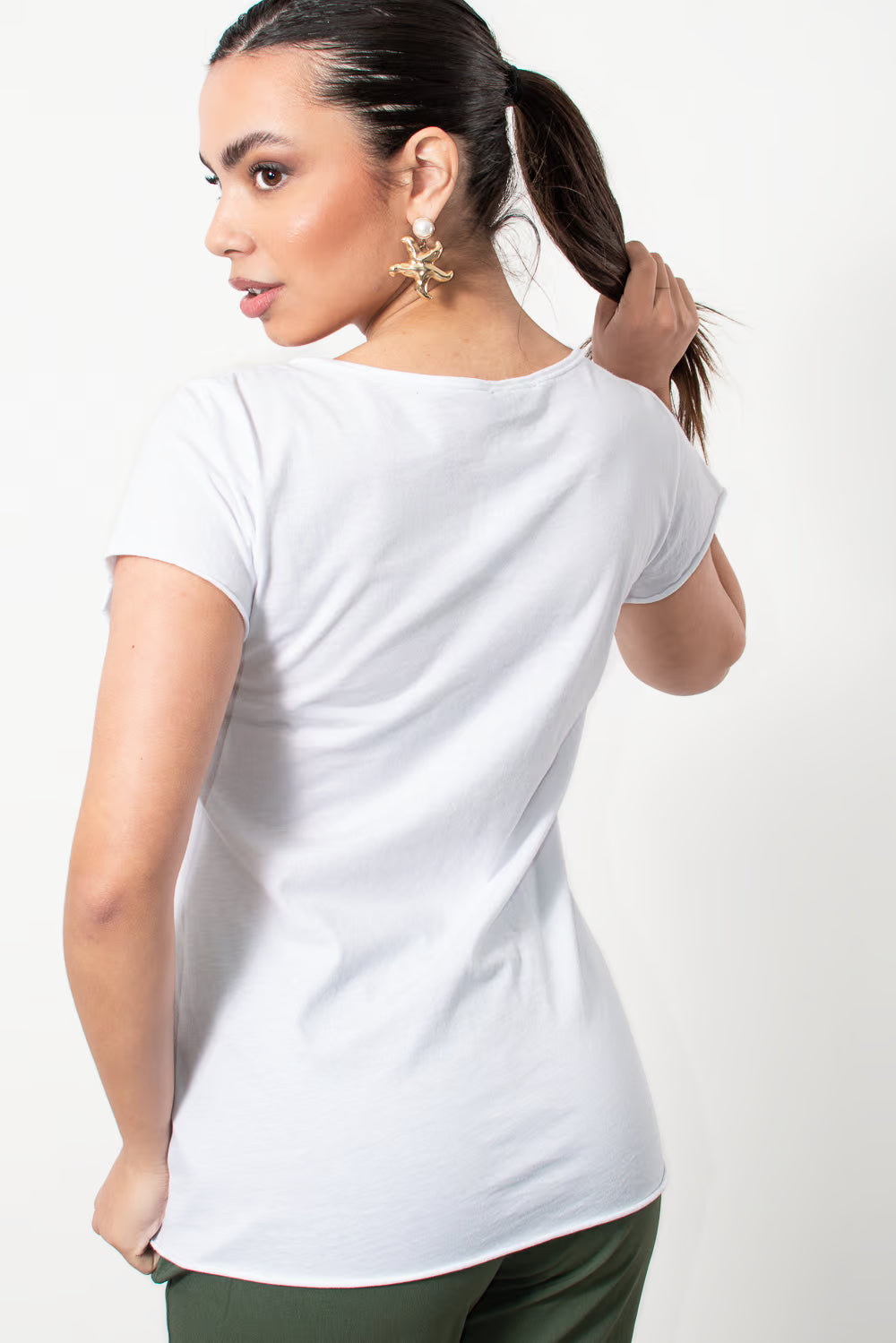 T-Shirt βαμβακερό φλάμα σε Λευκό | Silla Jo