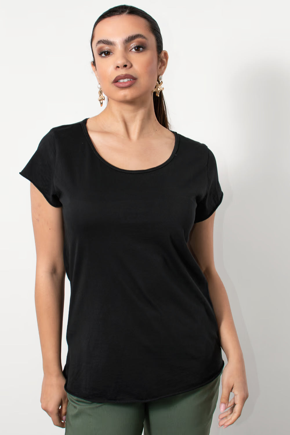 T-Shirt βαμβακερό φλάμα σε Μαύρο | Silla Jo