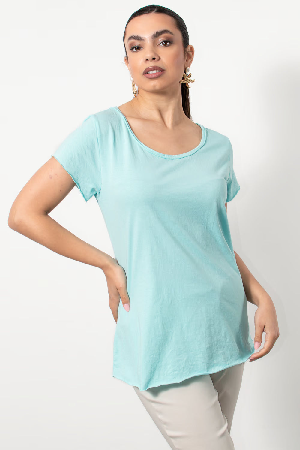 T-Shirt βαμβακερό φλάμα σε Μπλε | Silla Jo