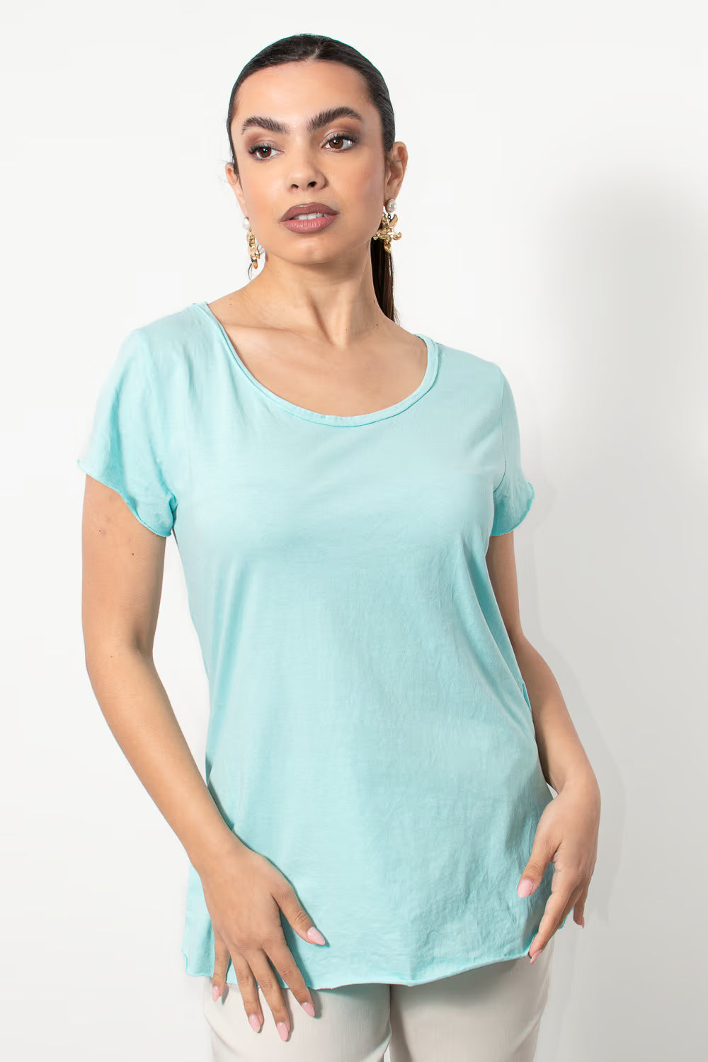 T-Shirt βαμβακερό φλάμα σε Μπλε | Silla Jo