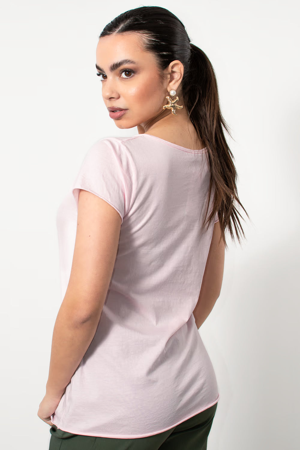 T-Shirt βαμβακερό φλάμα σε Ροζ | Silla Jo