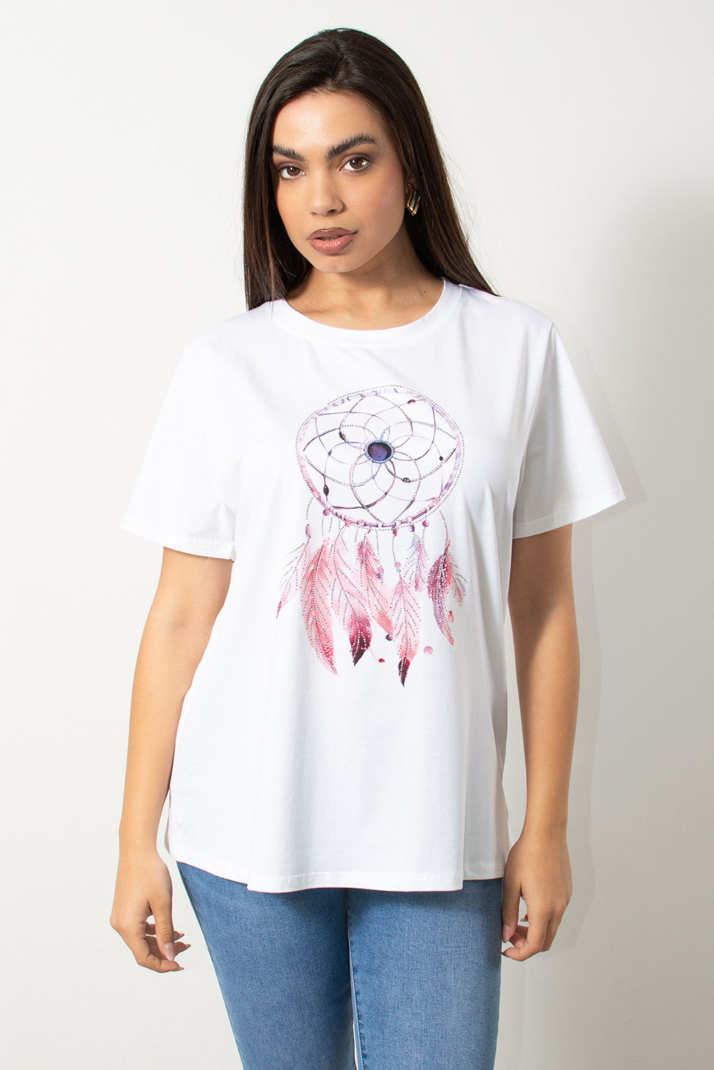 T-Shirt ονειροπαγίδα σε ροζ αποχρώσεις
