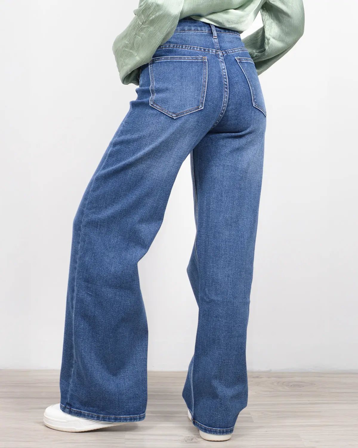 Trendy γυναικείο wide leg τζιν παντελόνι